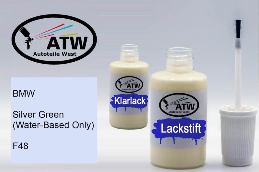 BMW, Silver Green (Water-Based Only), F48: 20ml Lackstift + 20ml Klarlack - Set, von ATW Autoteile West.